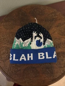 THE CHILDREN'S PLACE Blue Blah Blah Hat Boys SZ L NEW - Picture 1 of 5
