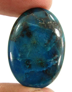 33.10 Ct Natural Blue Shattuckite Loose Gemstone Cabochon Wire Wrap Stone- 63871 - Picture 1 of 5