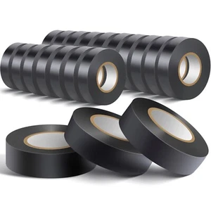 20 Pack Black Electrical Tape Waterproof,3/4 in x 60ft,High Temperature Electric - Picture 1 of 6