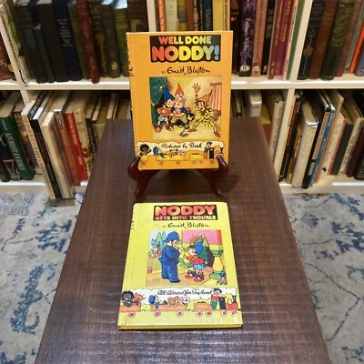Enid Blyton Well Done Noddy + Noddy Gets Into Trouble First Editions Lot of 2 Foto 1 de 4