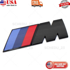 Insignia emblema eléctrico negro brillante M decoración maletero trasero coche reacondicionamiento ABS grande 850 - Imagen 1 de 10