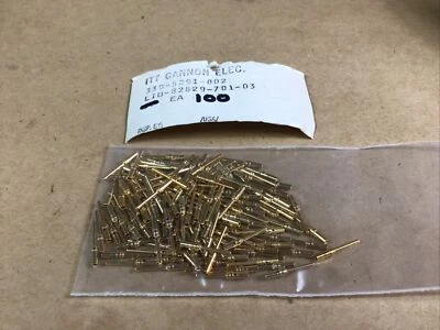 Lot of (100) ITT Cannon 330-5291-002 Connector Contacts Size #20 Gold Pin Male