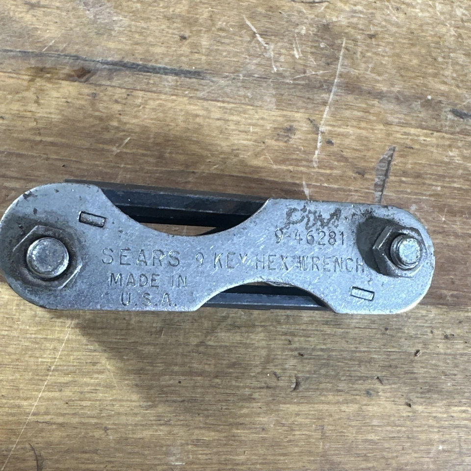 Vintage Sears 9-in-1 Hex Key Set - 9-46281 - Made in USA Allen Key Tool - Image 1 of 4