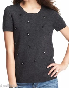 NWT Ann Taylor LOFT Jeweled Sweater Tee Size XS - Picture 1 of 6