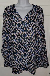 MOTHERHOOD Pink Green Blue check Patterned poly V-neck Tunic Maternity Top M - Picture 1 of 7