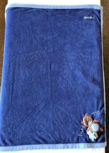 Carter's Classics Blue Hug Me Baby Blanket with Brown Bear Lovey Security - Picture 1 of 5