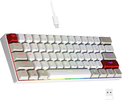 Gaming Tastatur Kabellos 60% Prozent RGB Licht Mechanisch Bluetooth 2.4Ghz C332 - Bild 1 von 4