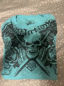 Suéter Unisex Calavera y Rosas Aflicción Raro De Colección Talla M - Imagen 1 de 6