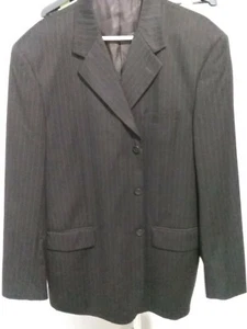 Vittorio St. Angelo Mens Black Biege Pinstripe Suit Size 44L - Picture 1 of 12