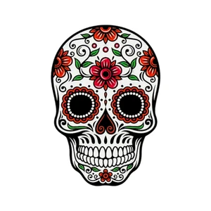 Day of the Dead Sugar Skull Vinyl Decal Sticker 4 Inches Waterproof Fade-Proof - Picture 1 of 4