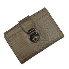 Liz Claiborne Wallet Tri Fold Faux Leather Croc Metallic Champange