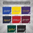 Personalised School Book Bag Girls Glitter Heart Name PE Childrens Gift