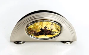 Chinelli Silver Plated Napkin Holder Gilded Gold Made Italy Vintage Renaissance - Picture 1 of 5