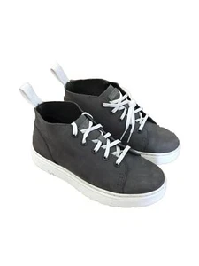 DR. MARTENS BAYNES Gray Leather Lace Up Sneaker Booties US 6 UK 4 EUC! - Picture 1 of 12