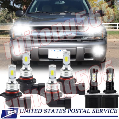 Kit de 6 bombillas LED 6000K + luz antiniebla para Chevrolet Trailblazer 2002-2005 Foto 1 de 4