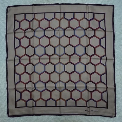 Bufanda de seda marrón HANAE MORI 30" X 31" O516 Foto 1 de 4