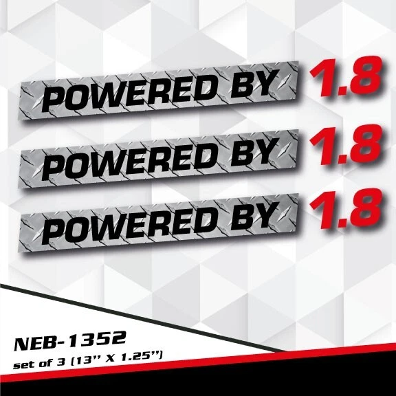 POWERED BY 1.8L Decal Sticker for Audi A3 SLK200 Ecotec  Versa Jetta  NEB-1352 - Image 1 of 1