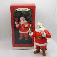 1996 Hallmark Keepsake Welcome Guest Coca- Cola Santa w/ Bottle Ornament 