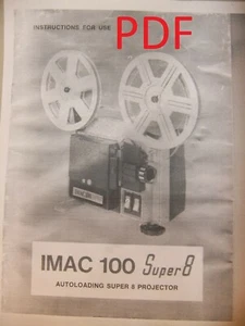 Instructions cine movie projector IMAC 100 super 8 - Email/CD - Picture 1 of 1