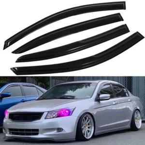 For 2008-2012 Honda Accord JDM Window Visor Vent Sun Rain Guards Wind Deflectors - Picture 1 of 13