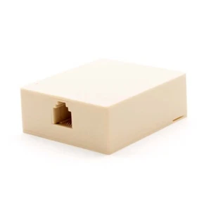1 Port RJ11 6P4C Jack Telephone Phone Line Wall Surface Mount Box Ivory - Afbeelding 1 van 4