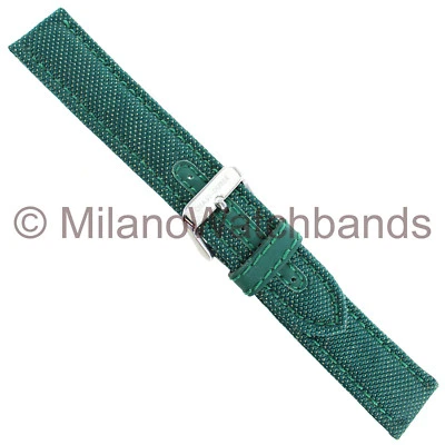 Correa de reloj para hombre Morellato de 20 mm verde con tela de punto blanco y goma Foto 1 de 4