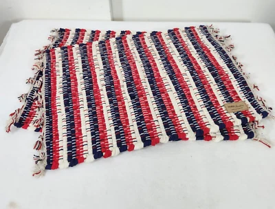 Vintage PARK DESIGNS USA Stars and Stripes Red White and Blue Placemats Set of 2 - Image 1 of 4