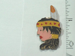 Vintage Indian Maiden Head Reproduction Enamel Pin (lg) - Picture 1 of 3