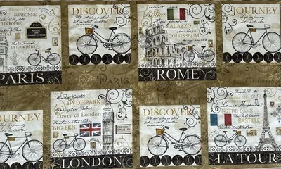 “A Ticket In Hand” Fabric Panel By Cynthia Coulter ~ Wilmington Prints OOP - Image 1 of 3