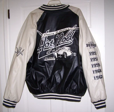 Chaqueta Universitaria Steve & Barry’s Letterman Lana Hot Rod Café Staff Para Hombre Talla XXL Foto 1 de 4