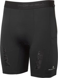 Ronhill Tech All Terrain Stretch Mens Short Tights Black 8 Inch Running Shorts - Picture 1 of 7