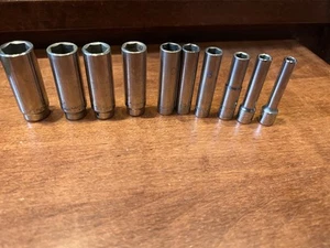 MATCO TOOLS 10 PIECE 1/4 DRIVE METRIC DEEP 6 POINT SOCKET SET Ready To Work! - Picture 1 of 4