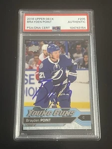 Brayden Point 2016-17 Upper Deck #205 Young Guns Auto Hand Signed - PSA - Picture 1 of 2