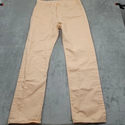 Levis 501 Jeans Mens 36x34 Orange Denim Distressed Button Fly Cotton Pockets - Image 1 of 4