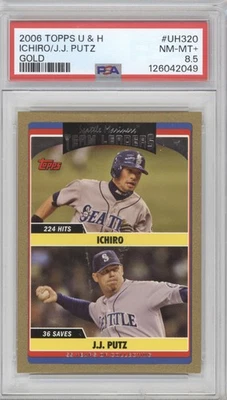 2006 Topps U & H #UH320 Ichiro Suzuki / J.J. Putz TL, Gold PSA 8.5 #/2006 - Image 1 of 2