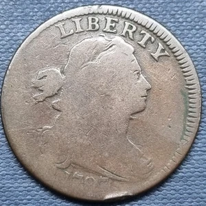 1797 Draped Bust Large Cent 1c Early Copper Coin Better Grade #92522 - Picture 1 of 2
