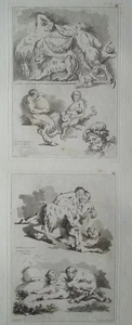 Betrunkene Bacchus & Tanz Faun Fragonard Saint-Non 2 Aquatinta-Radierung 1773 - Picture 1 of 4