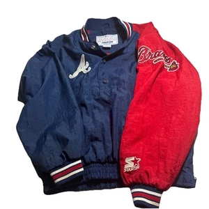 Chaqueta a Presión Vintage Atlanta Braves Starter Talla L Corea Roja y Azul Ver Fotos - Imagen 1 de 16