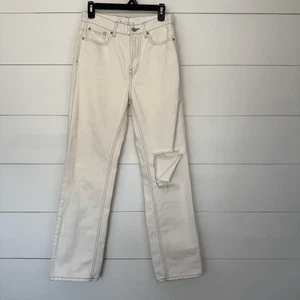 BDG Women’s 26 Loose Straight Cream Off White Distressed Jeans - Picture 1 of 7