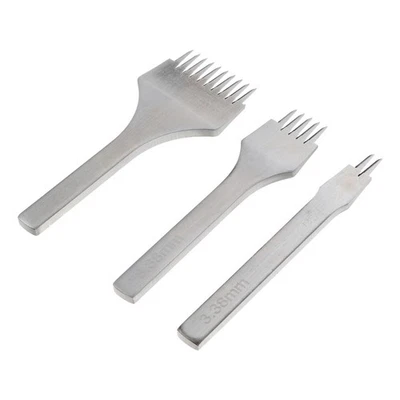 Herramienta de puntada perforadora cosida a mano de 3 piezas 2/5/10 Prong Craft Tools - Imagen 1 de 4