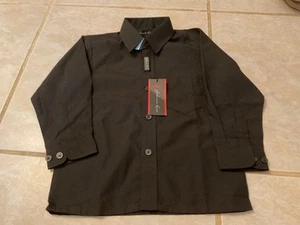 Johnnie Lene Boys Black Button Down Shirt Size 4T *NWT* - Picture 1 of 5