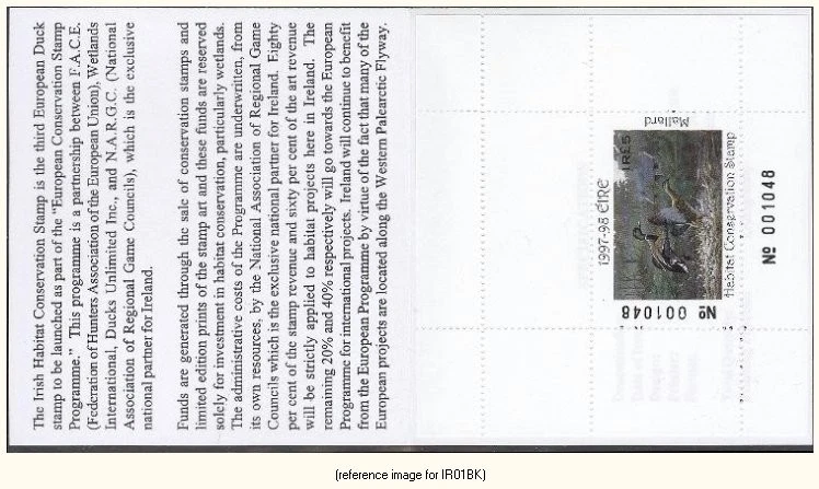 HALFPRICEINTERNAT Ireland Duck Stamp 1997 5 Pounds Bklt/1 w/cover - Image 1 of 1