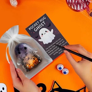 Halloween Emotional Support Ghost Pocket Hug Inspirational Card Charm Gifts - Picture 1 of 16
