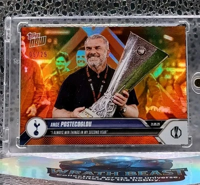 Postecoglou - 2025 Topps Now - Orange /25 - I Always Win Things -Spurs - Rare - Image 1 of 2