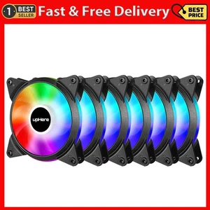 Uphere 5V 6-Pack 120Mm Silent Intelligent Control 5V Addressable Rgb F - Picture 1 of 8