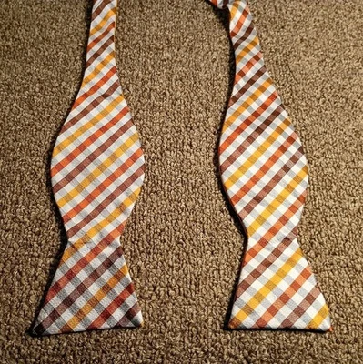 Jos A Bank Silk Bow Tie 2.5" Adjustable Multicolor Plaid - Image 1 of 4