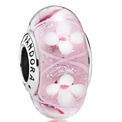 Campo de flores rosa iridiscente de plata esterlina retirado Pandora 791665 Foto 1 de 4