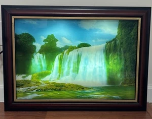 VTG 1960s Large Sound Light Waterfall with Water Sound Picture Art MCM 26" x 19" - Picture 1 of 17
