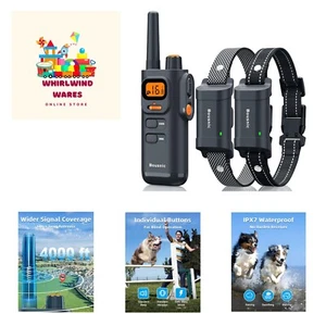Hundetraining Halsband mit Fernbedienung - 4000ft Wasserdicht Hunde Schockhalsbänder 2 Hunde... - Bild 1 von 10