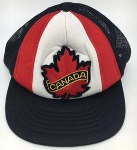 Vintage Yupoong Canada Trucker Hat Patch Flag Mesh Deadstock ‘84 - Picture 1 of 8